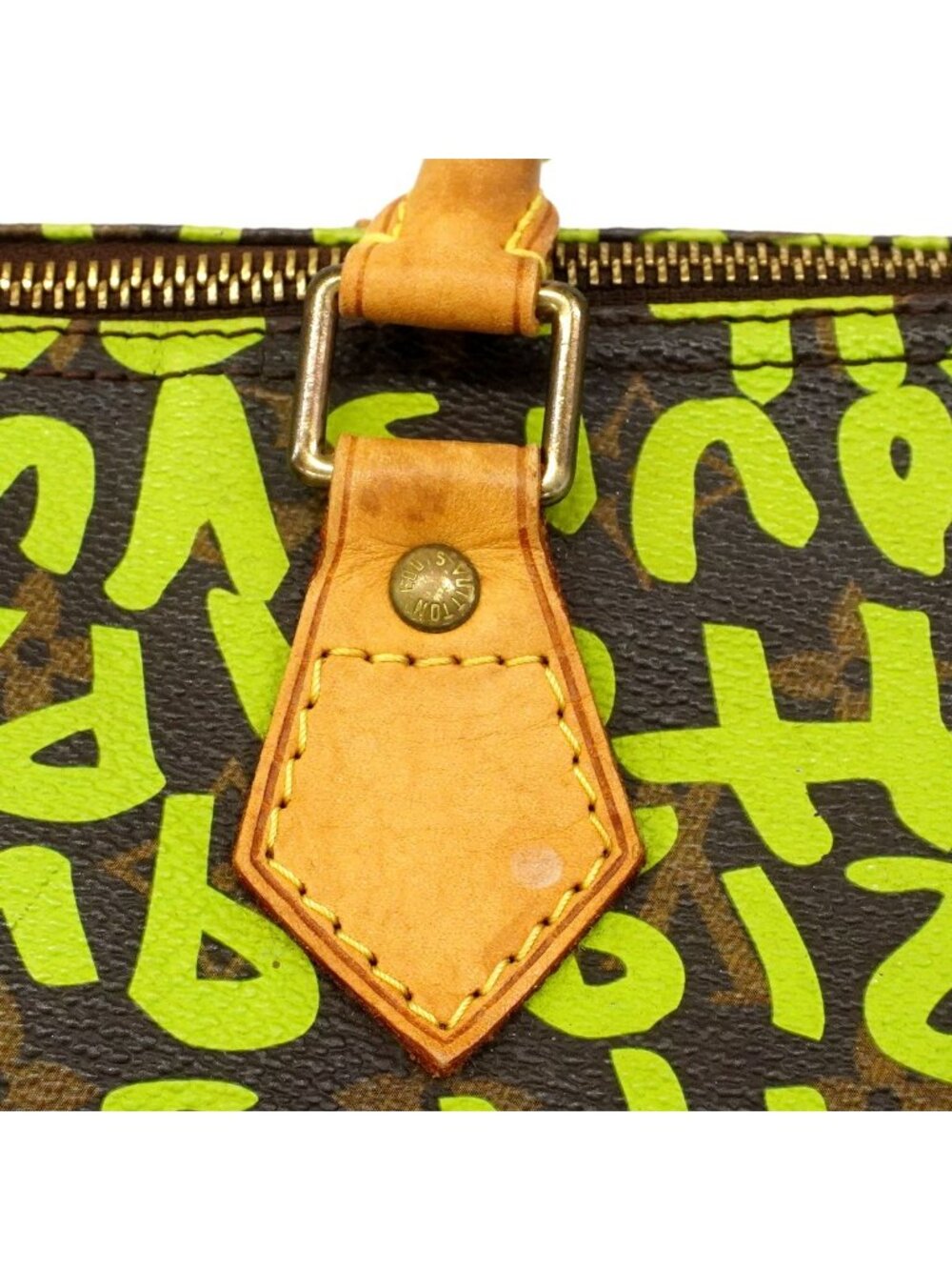 Louis Vuitton Handbag Monogram Graffiti Speedy 30 Vert - Picture 8 of 10